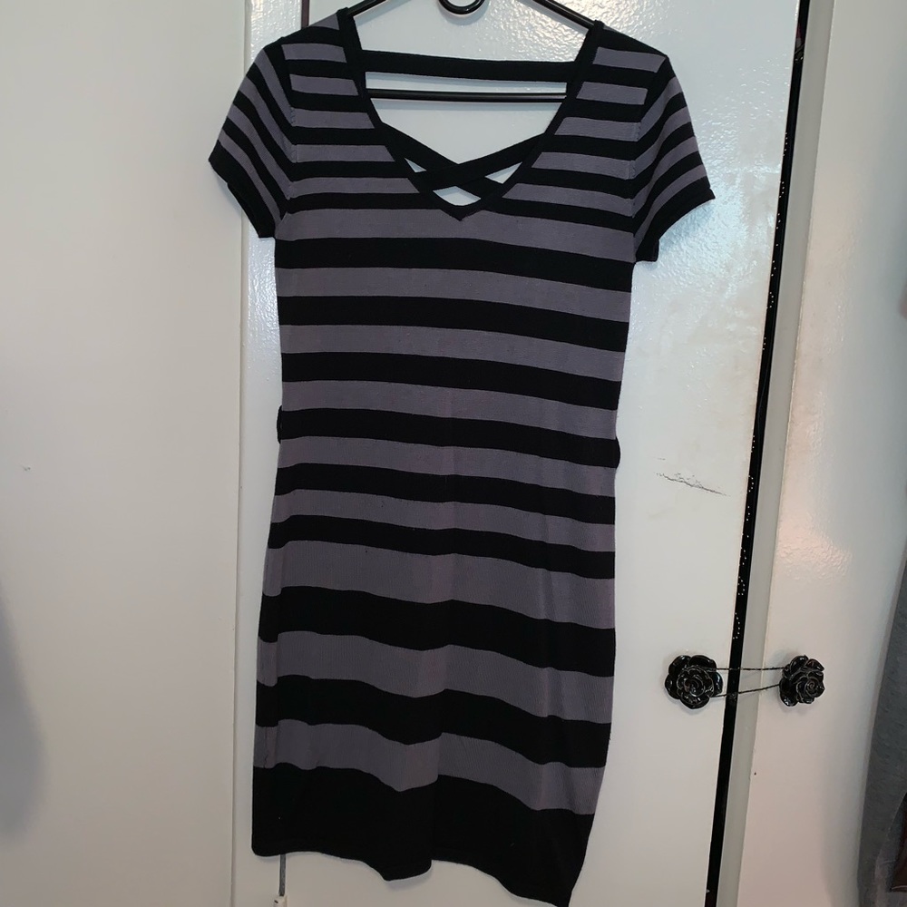 Stripped sweater dress